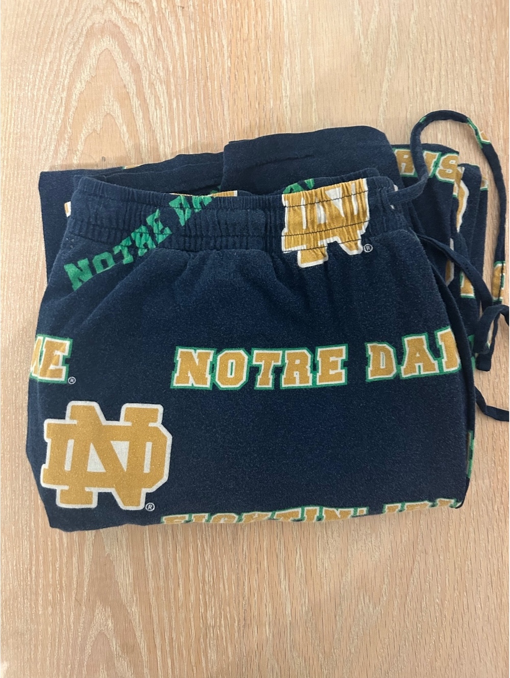 Notre Dame Fighting Irish Women’s XL Pajama Pants Navy All Over Print Lounge